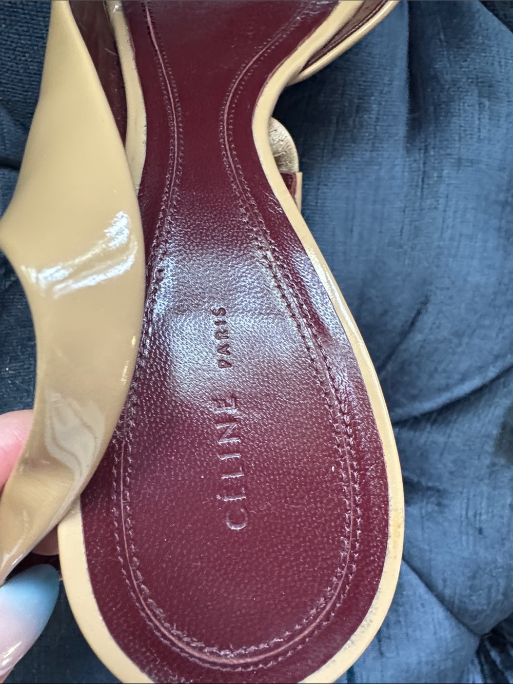 Celine Patent Nude Pointed-Toe Slingback Pumps - Women - Picture 2 of 10